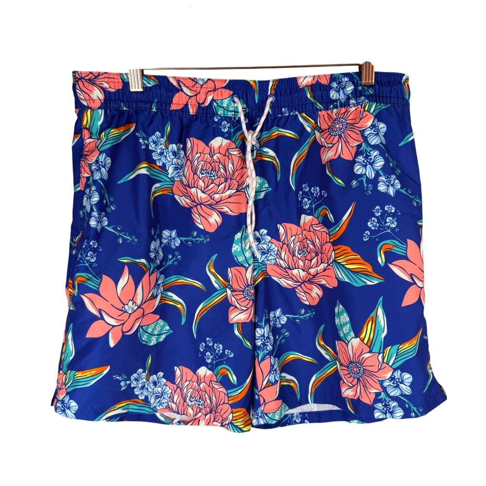 Goodfellow & Co Mens Blue Floral Swim Trunks Board Shorts Large 281003815 Q4/23